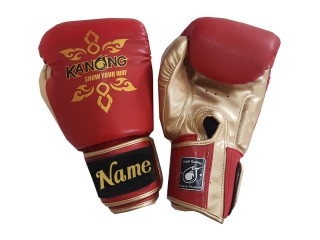 Personliga Muay Thai-handskar med broderad text/logotyp : KNGCUST-404