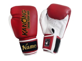 Personliga Muay Thai-handskar med broderad text/logotyp : KNGCUST-414