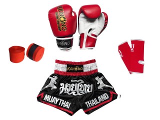 Muay Thai paket för Barn : 133-Röd