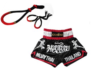 Mongkol Prajead set med Muay Thai Shorts: Set-Mongkol-ThaiStyle-Svart-Röd-133-Svart