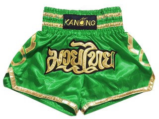 KANONG Muay Thai Shorts Sverige för barn : KNS-121-Grön-K