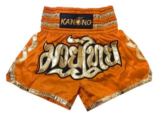 KANONG Muay Thai Shorts Sverige för barn : KNS-121-Orange-K