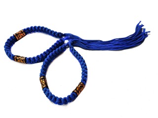 Muay Thai Pra jiad Armbands Armbindel : Thailändsk stil Blå