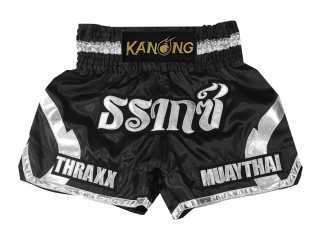 Designa egna Muay Thai Shorts Thaiboxnings Shorts : KNSCUST-1203 Svart