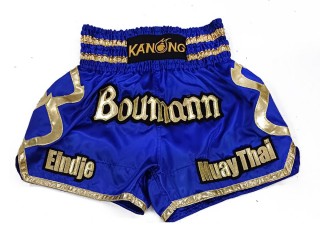 Designa egna Muay Thai Shorts Thaiboxnings Shorts : KNSCUST-1213 Blå