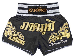 Designa egna Muay Thai Shorts : KNSCUST-1249-Svart